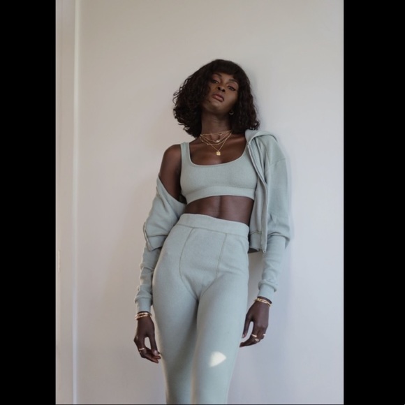 Skims waffle leggings in mineral green SOLD OUT - Picture 1 of 11